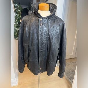 Vintage Nautica Genuine Leather Jacket Men’s Size 46 Black